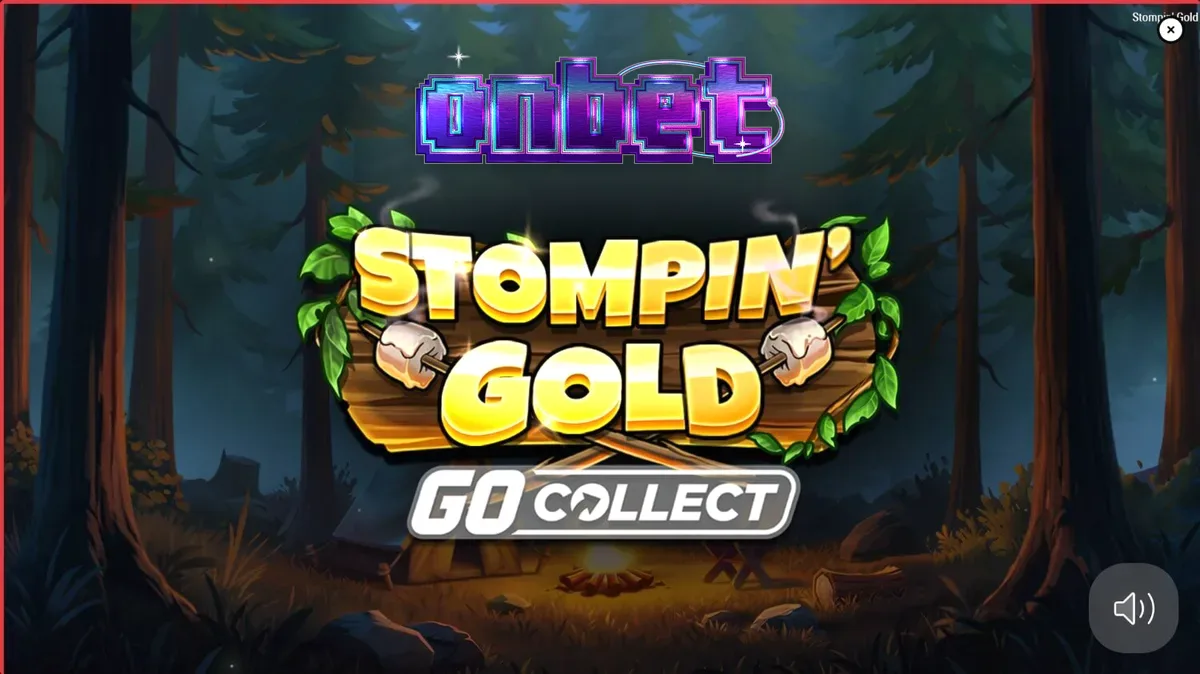 Giao diện trò chơi slot Stompin’ Gold GO Collect với phong cách rừng rậm hoạt hình